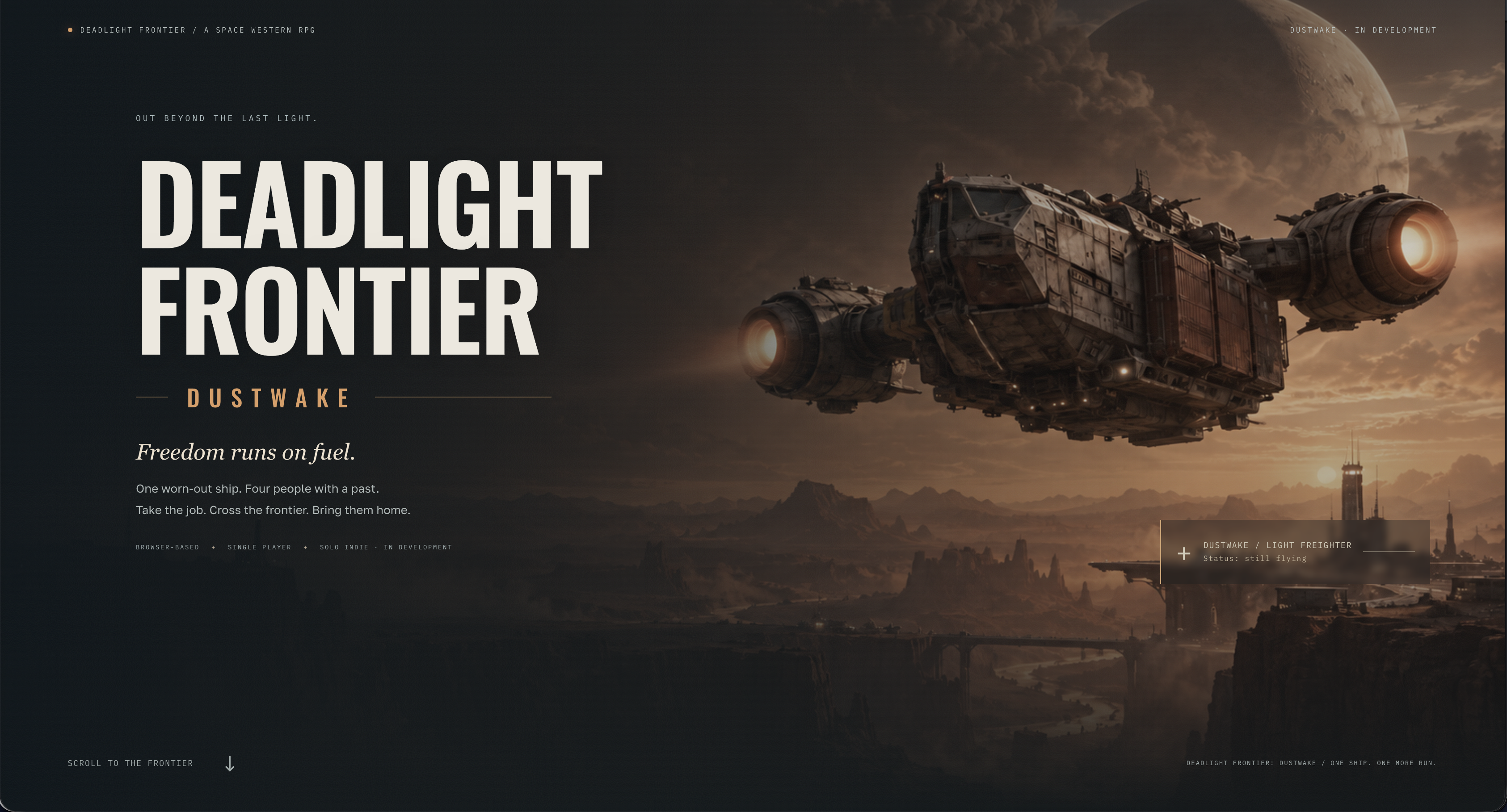 DEADLIGHT FRONTIER: DUSTWAKE — космическая RPG в духе вестерна, в разработке